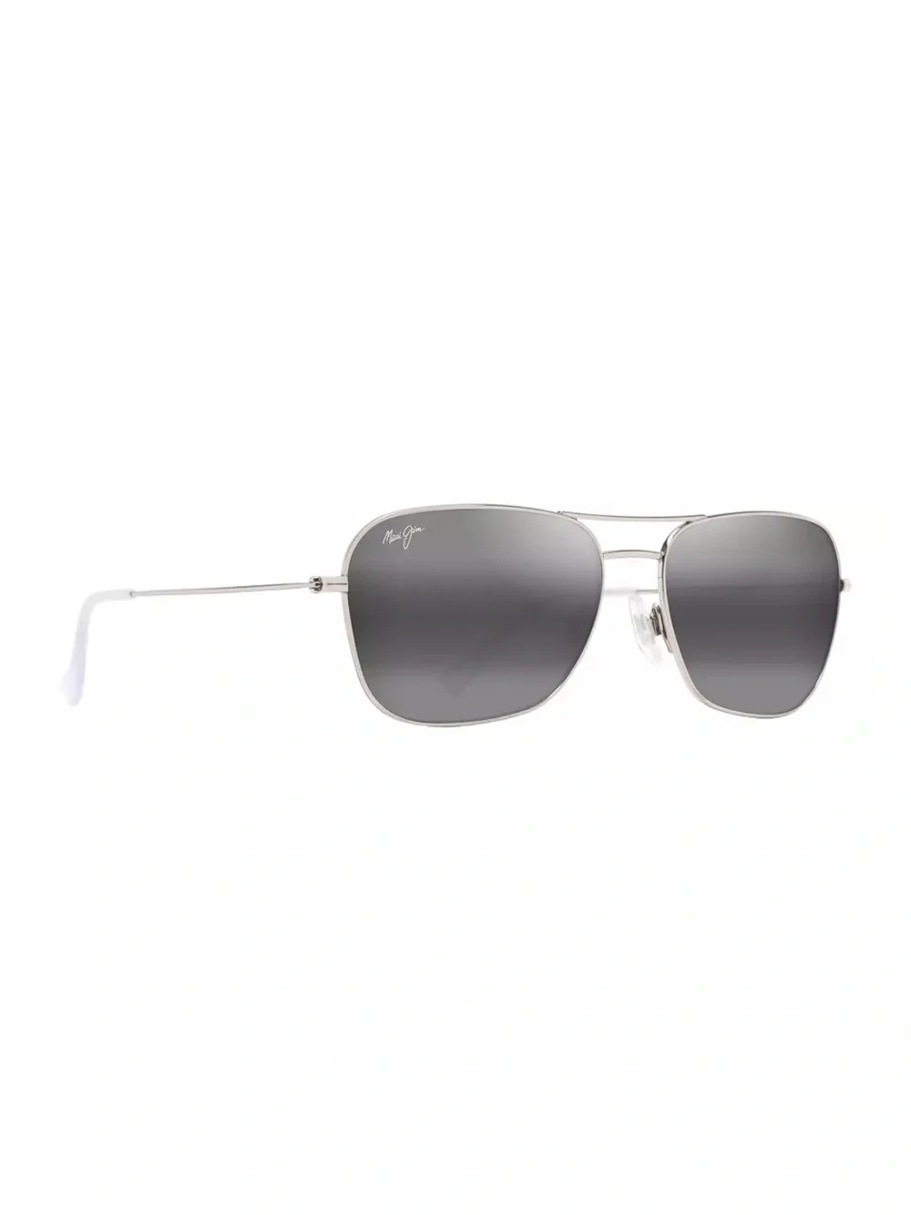 Maui Jim Na’auao Sunglasses Silver Frame Neutral Grey Polarized MauiPure Lens